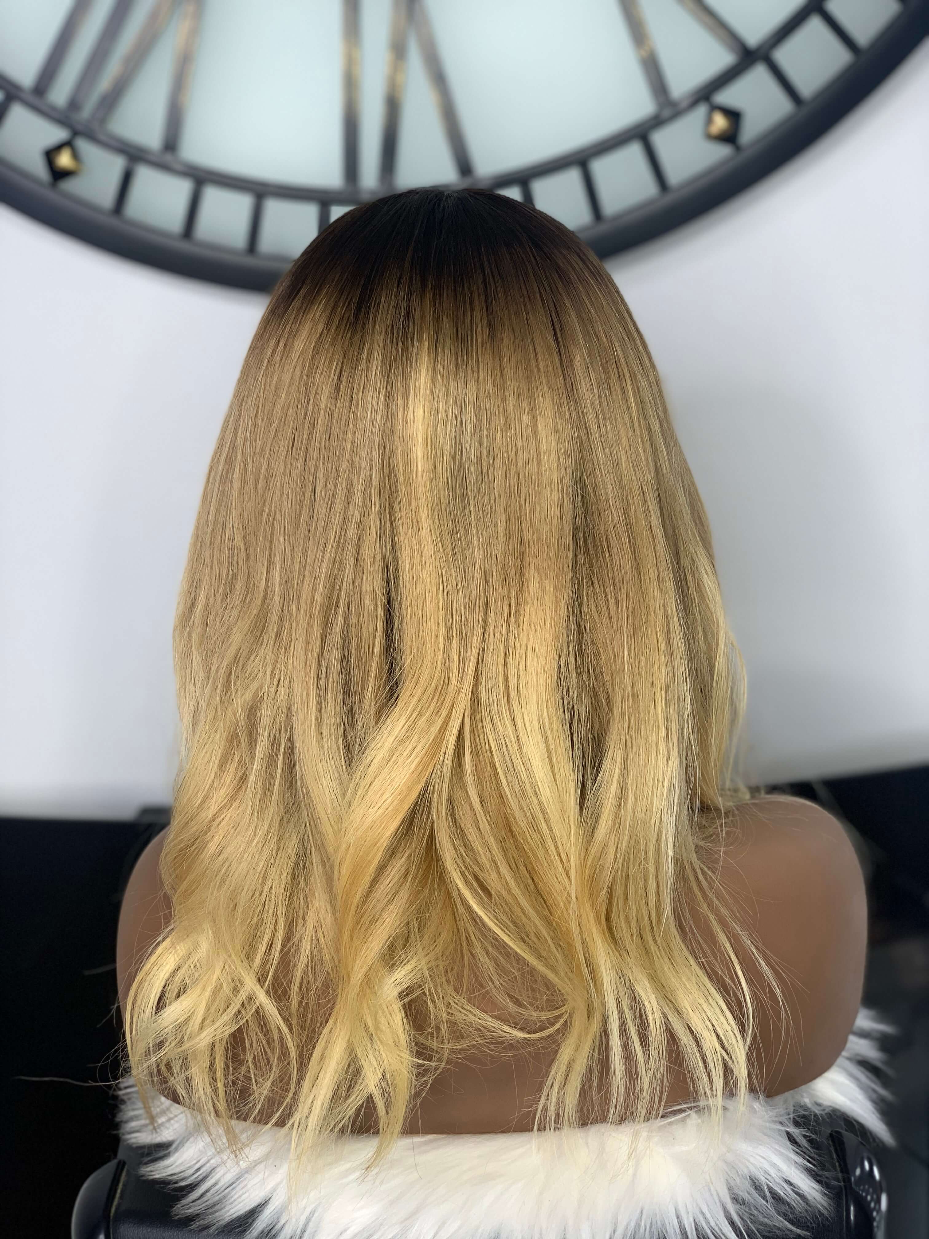 Amber Blonde 14 Inch Lace Closure Wig | Realistic Amber Blonde Wig
