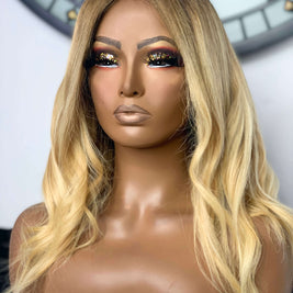 Amber Blonde 14 Inch Lace Closure Wig | Realistic Amber Blonde Wig
