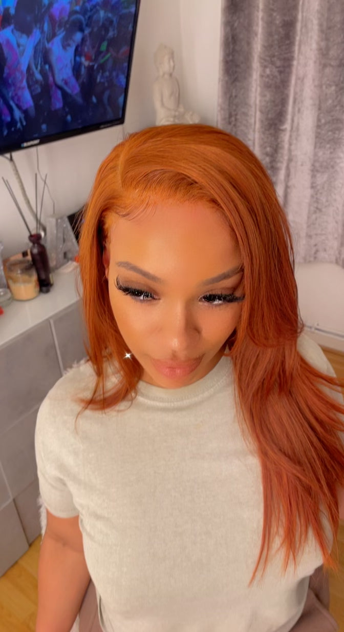 Reilley Gorgeous Ginger Lace Front Wig | Ginger Human Hair ace Wig