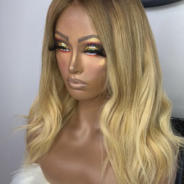 Amber Blonde 14 Inch Lace Closure Wig | Realistic Amber Blonde Wig