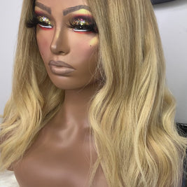 Amber Blonde 14 Inch Lace Closure Wig | Realistic Amber Blonde Wig