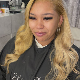 Cuba Golden Blonde Lace Wig Loose Curls 18 Inch | Loose Curl Lace Wig