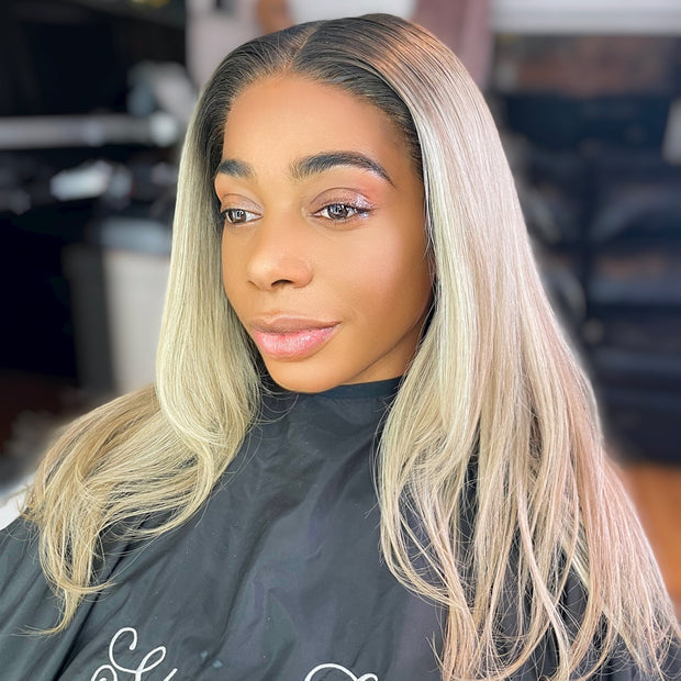 Ivy Ash Blonde Lace Wig - Dark Roots | Hair Collections