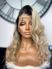 Ivy Ash Blonde Lace Wig - Dark Roots | Hair Collections